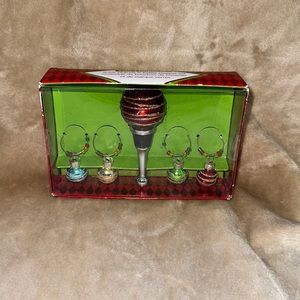 Pier One Christmas Ornament Wine Charms